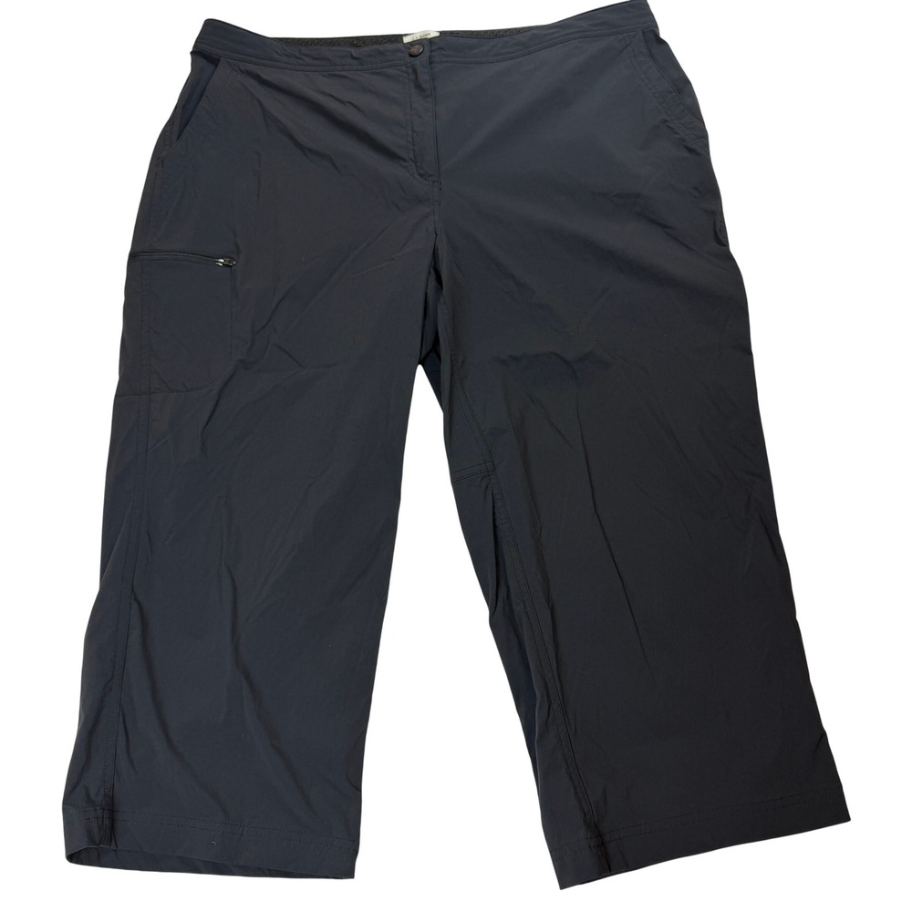 LL Bean Vista Camp Capri Pants Womens 18W Black Hiking Outdoor 516999
